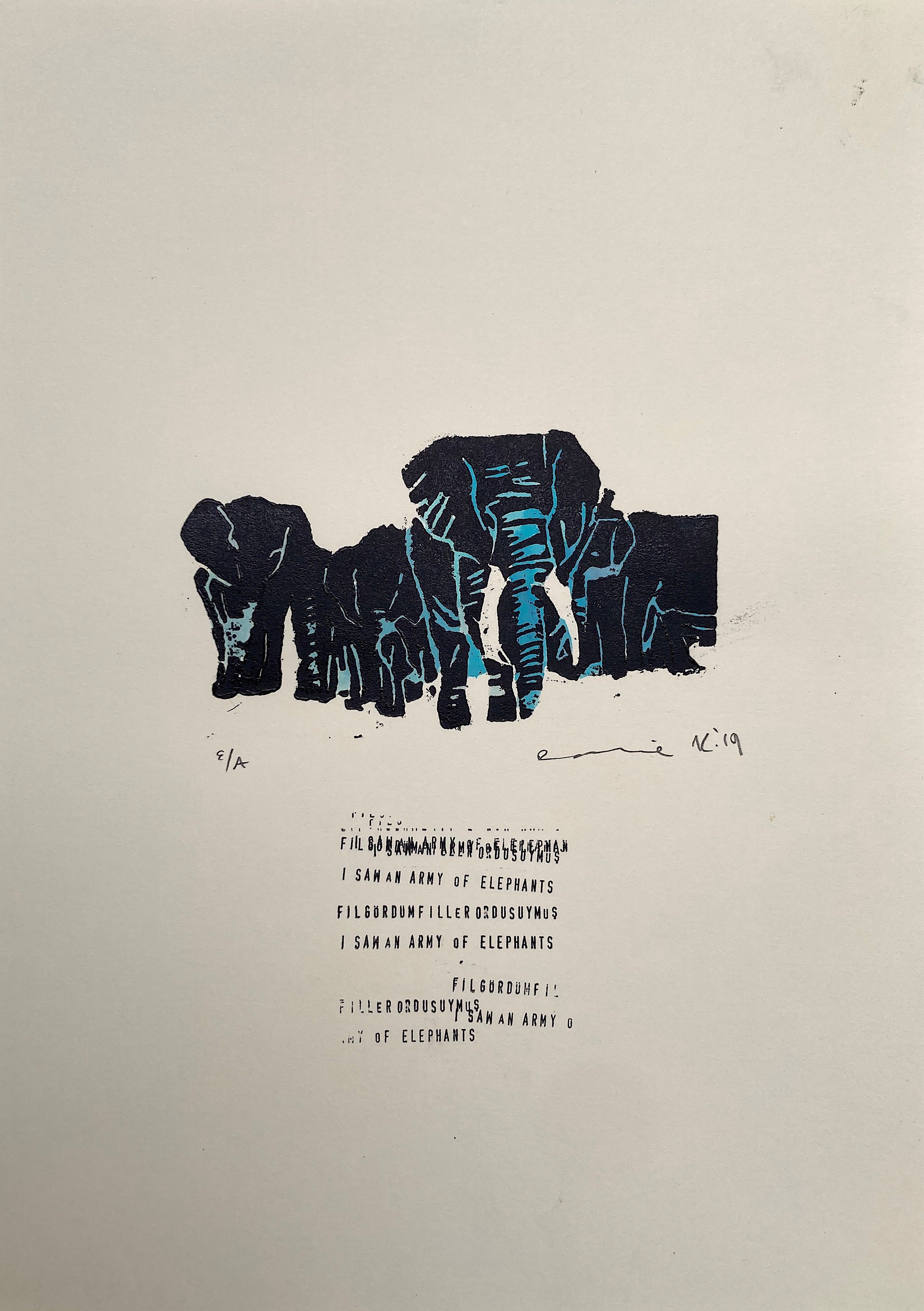 Night Flight - Animals Engraving 1 - I Saw an Elephant, It Was an Army