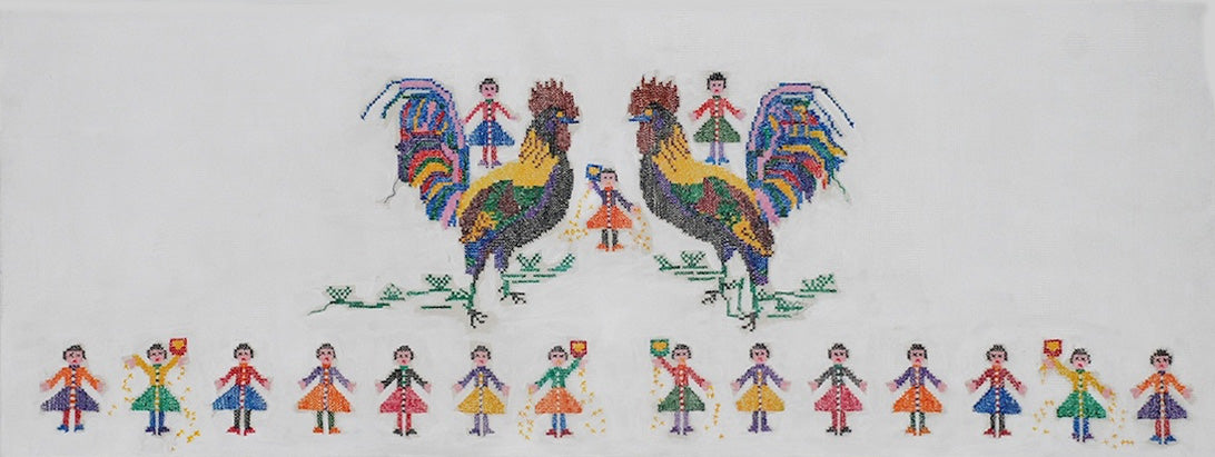 DeepInside - Identical Girls Feeding Roosters