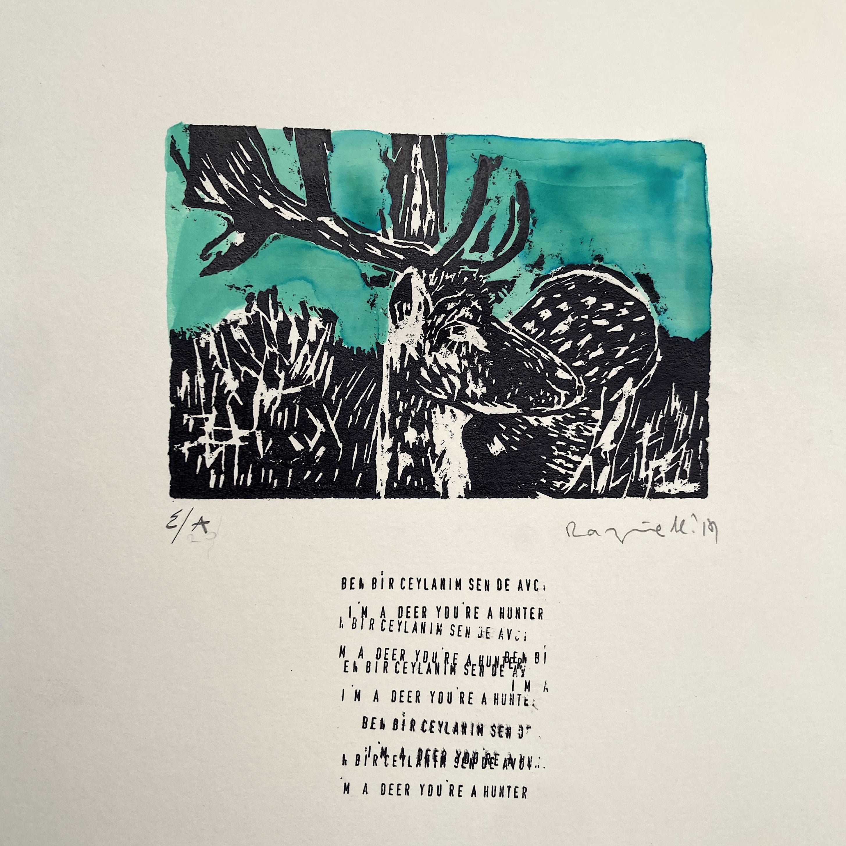 Night Flight - Animals Engraving 4 - I’m a Deer and You Are the Hunter
