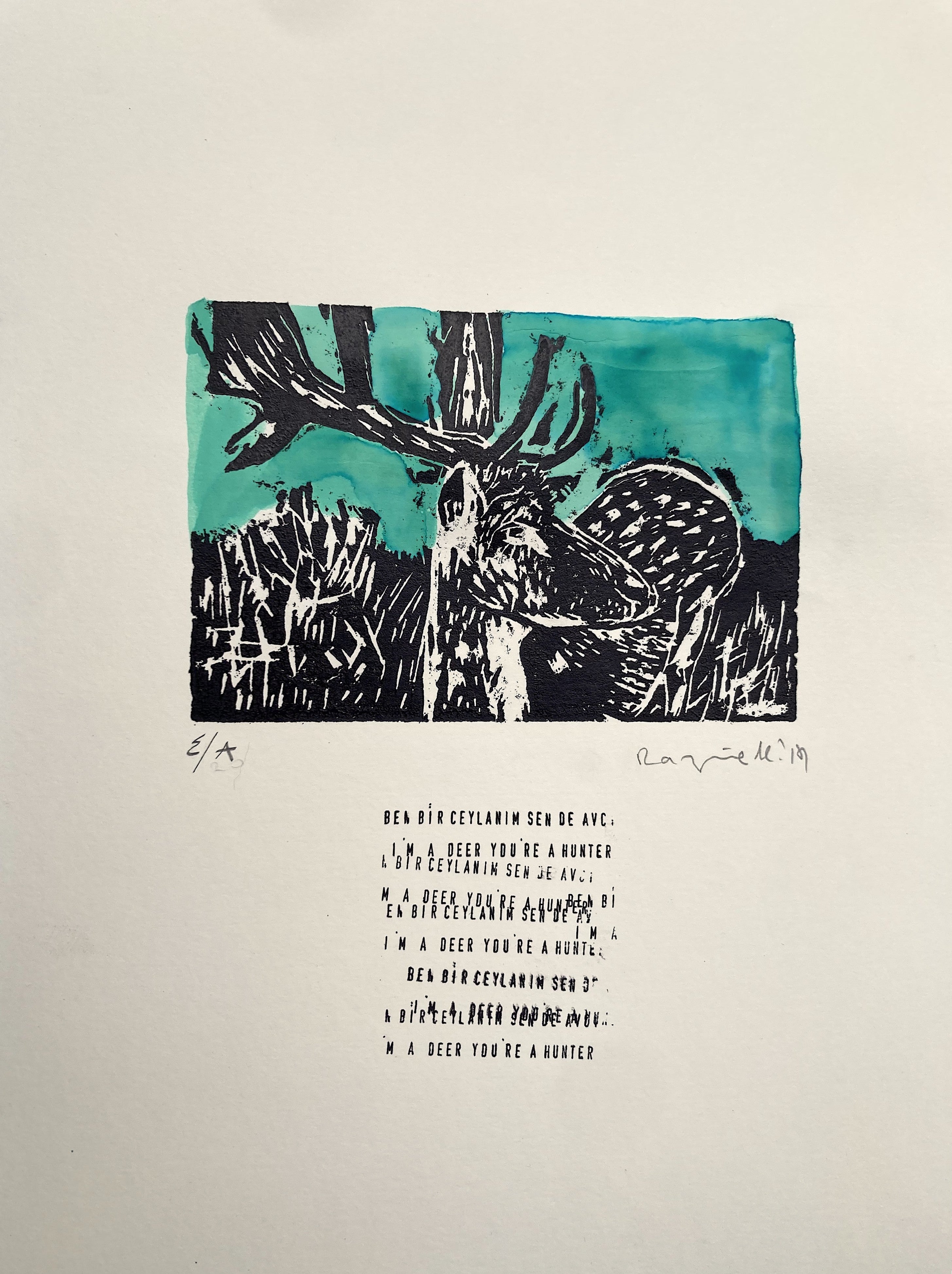 Night Flight - Animals Engraving 4 - I’m a Deer and You Are the Hunter