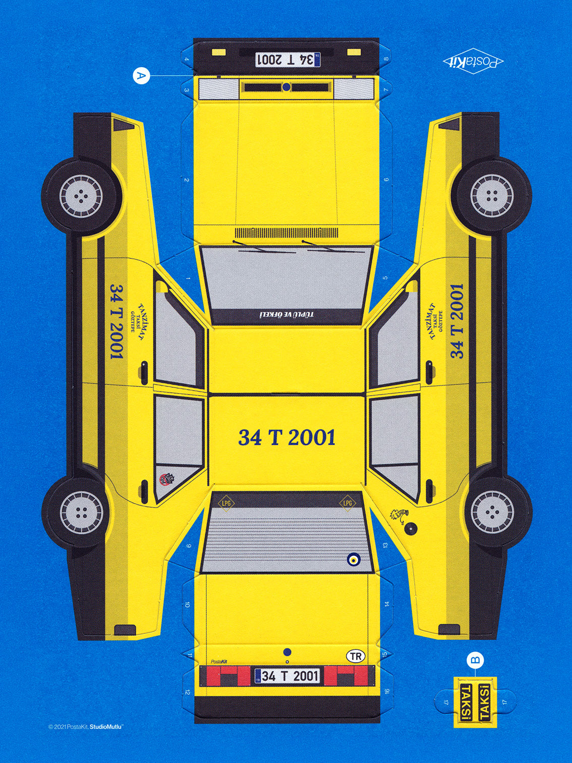 PostaKit Print: 2001 İstanbul Taxi
