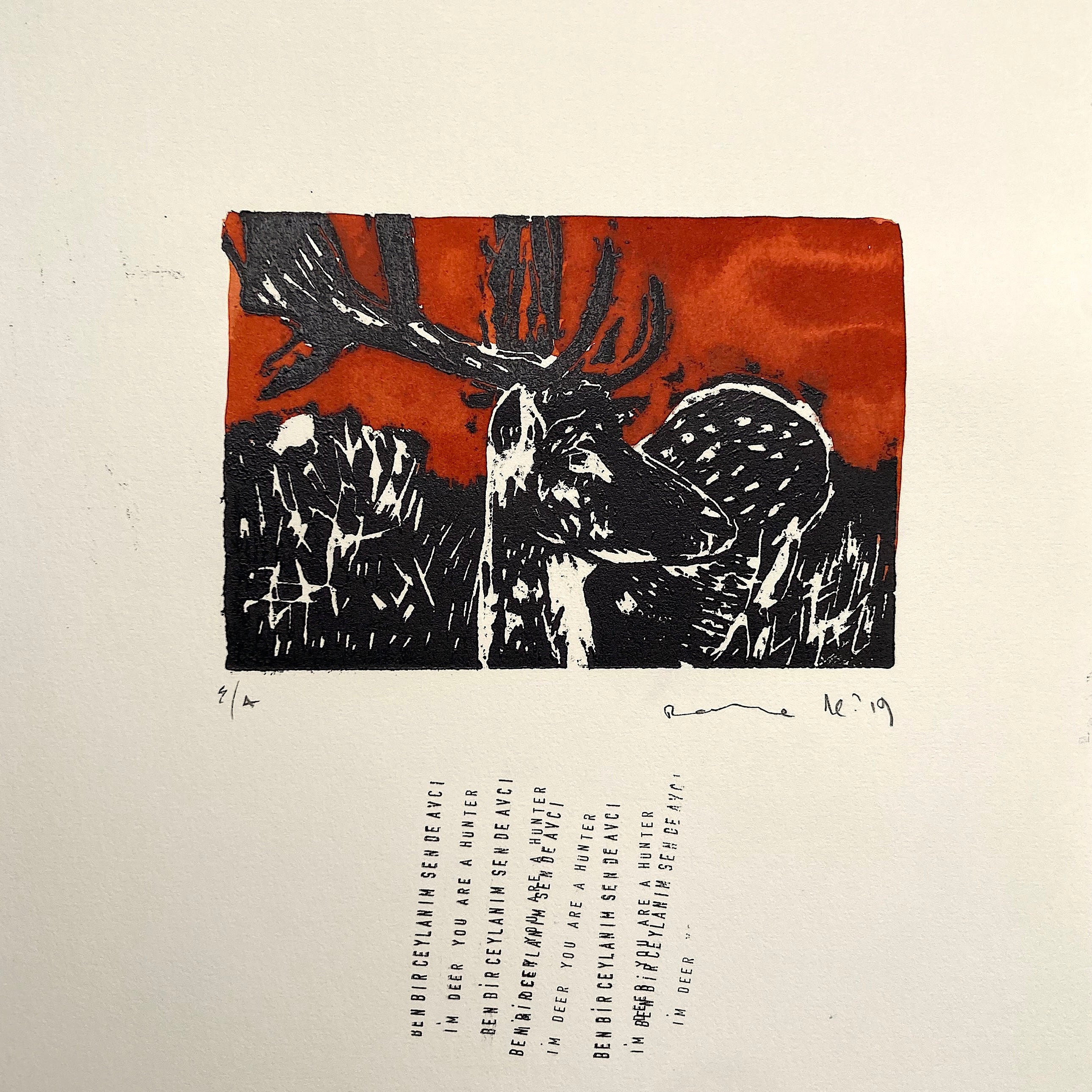 Night Flight - Animals Engraving 4 - I’m a Deer and You Are the Hunter